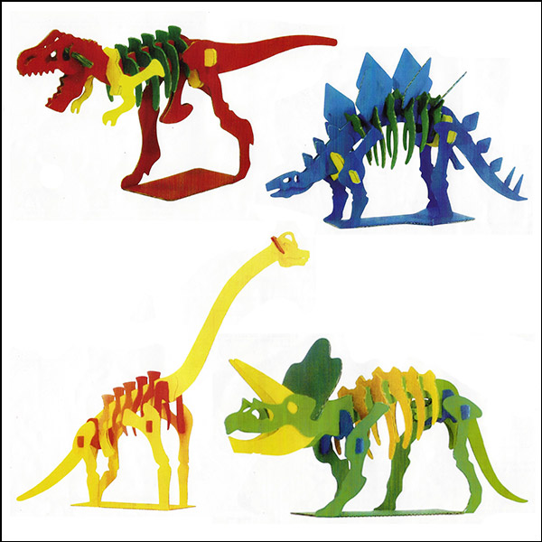 창작 입체 종이 공룡 퍼즐(4종 세트)