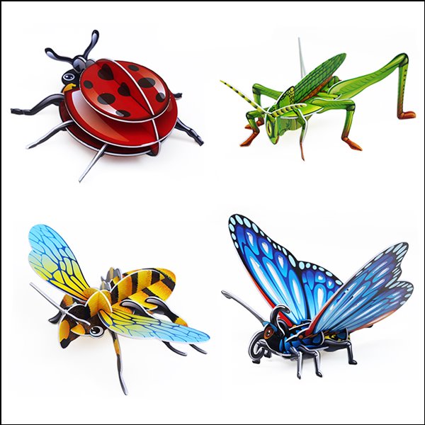 3D 입체퍼즐 곤충 4종 세트(무당벌레/메뚜기/꿀벌/나비)/SU